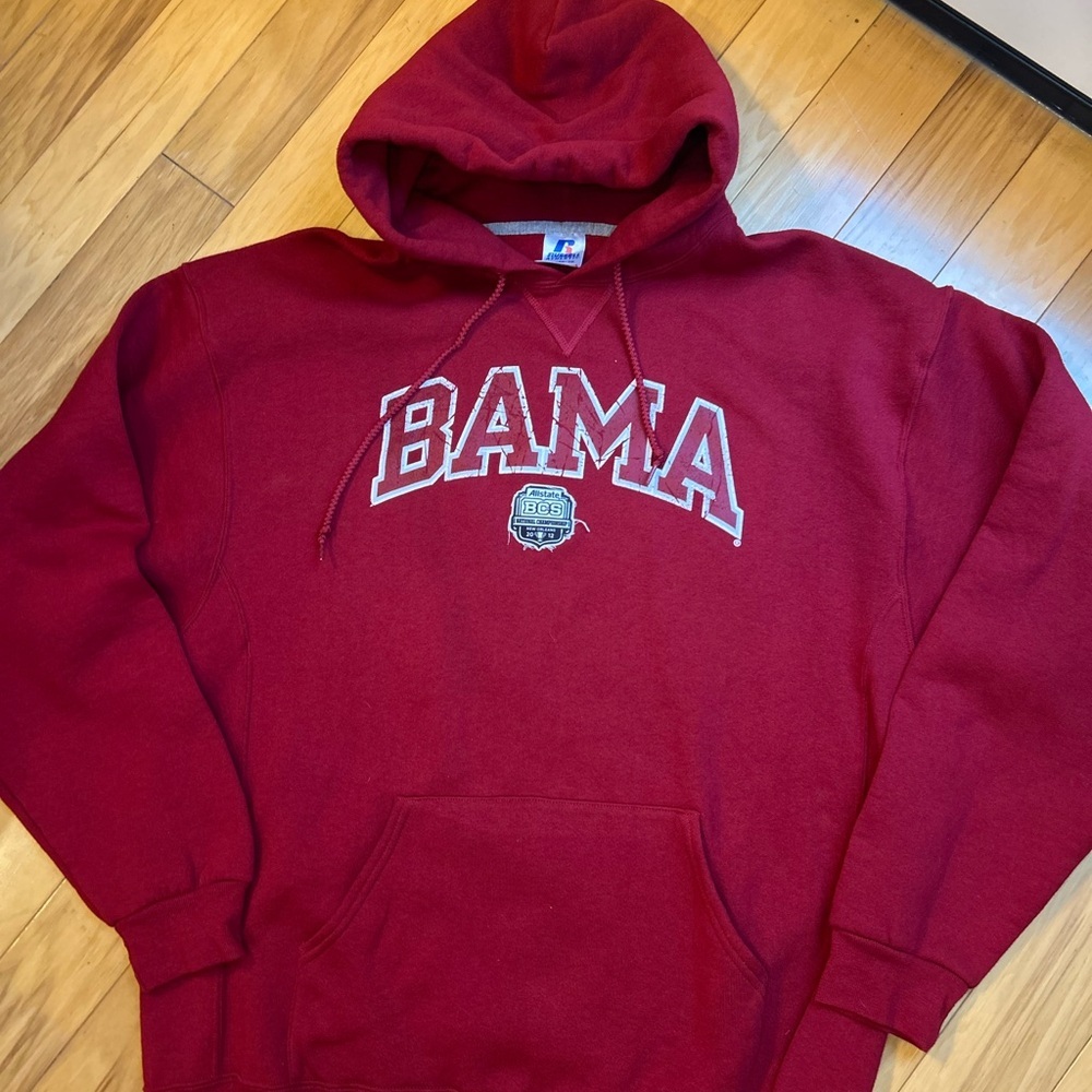 Russell Athletic Red BAMA Hoodie Sweatshirt - Picture 6 of 8